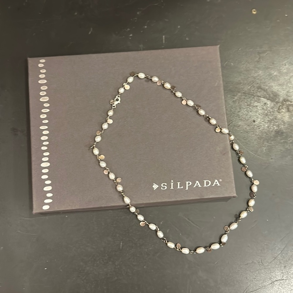 Silpada sterling silver and pearl necklace